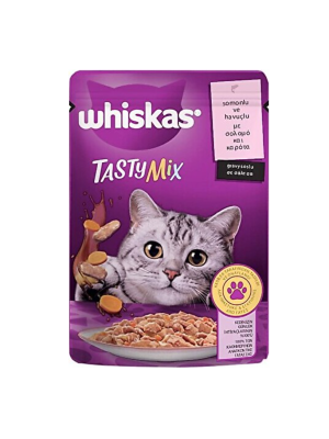 WHİSKAS POUCH TASTYMİX SOMONLU VE HAVUÇLU 85 GR WHİSKAS POUCH TASTYMİX SOMONLU VE HAVUÇLU 85 GR